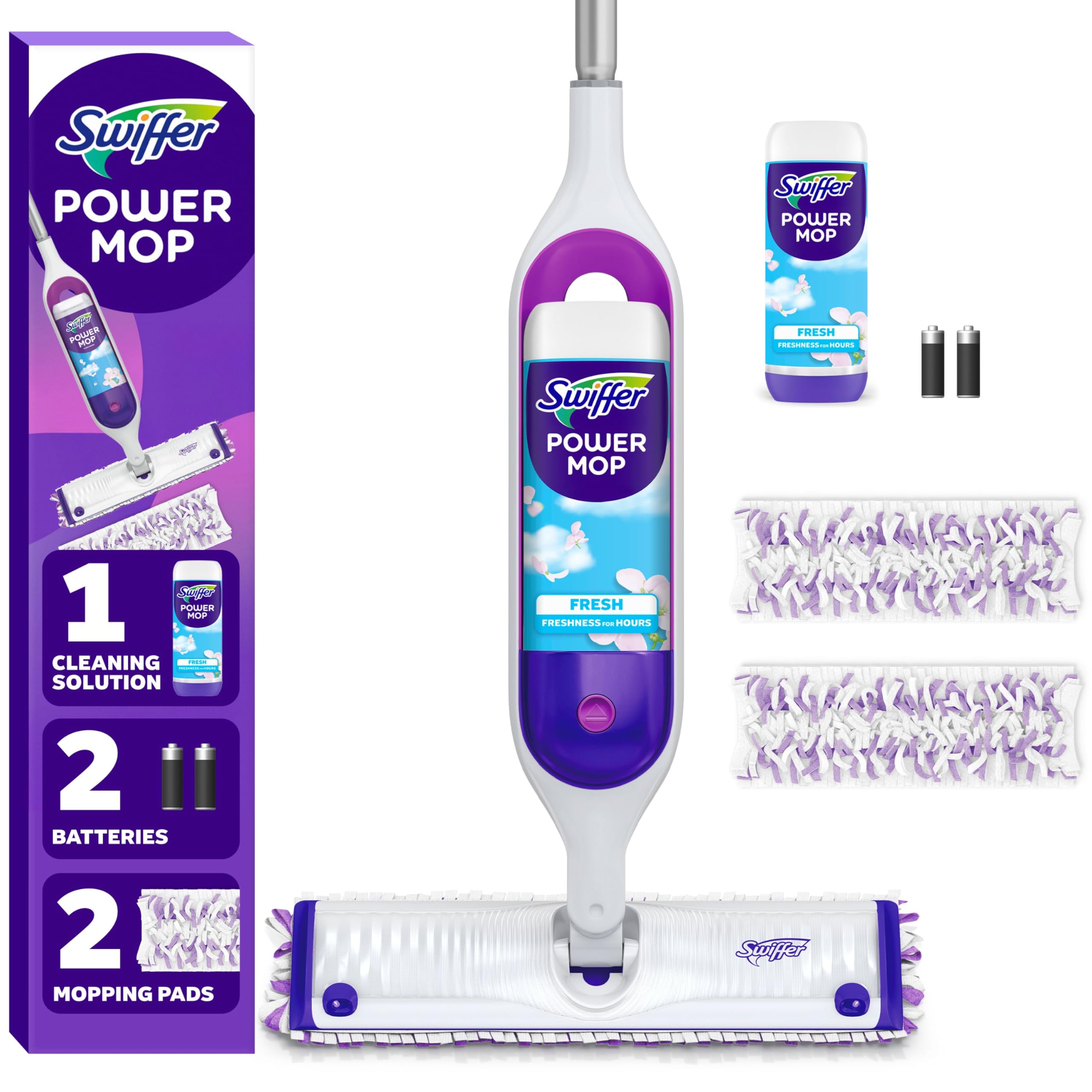 Swiffer PowerMop Multi-Surface Mop Kit for Floor Cleaning, Fresh Scent, Mopping 