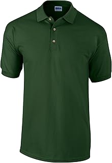 Gildan Men's Ultra Pique Cotton Polo Shirt, Forest Green, M