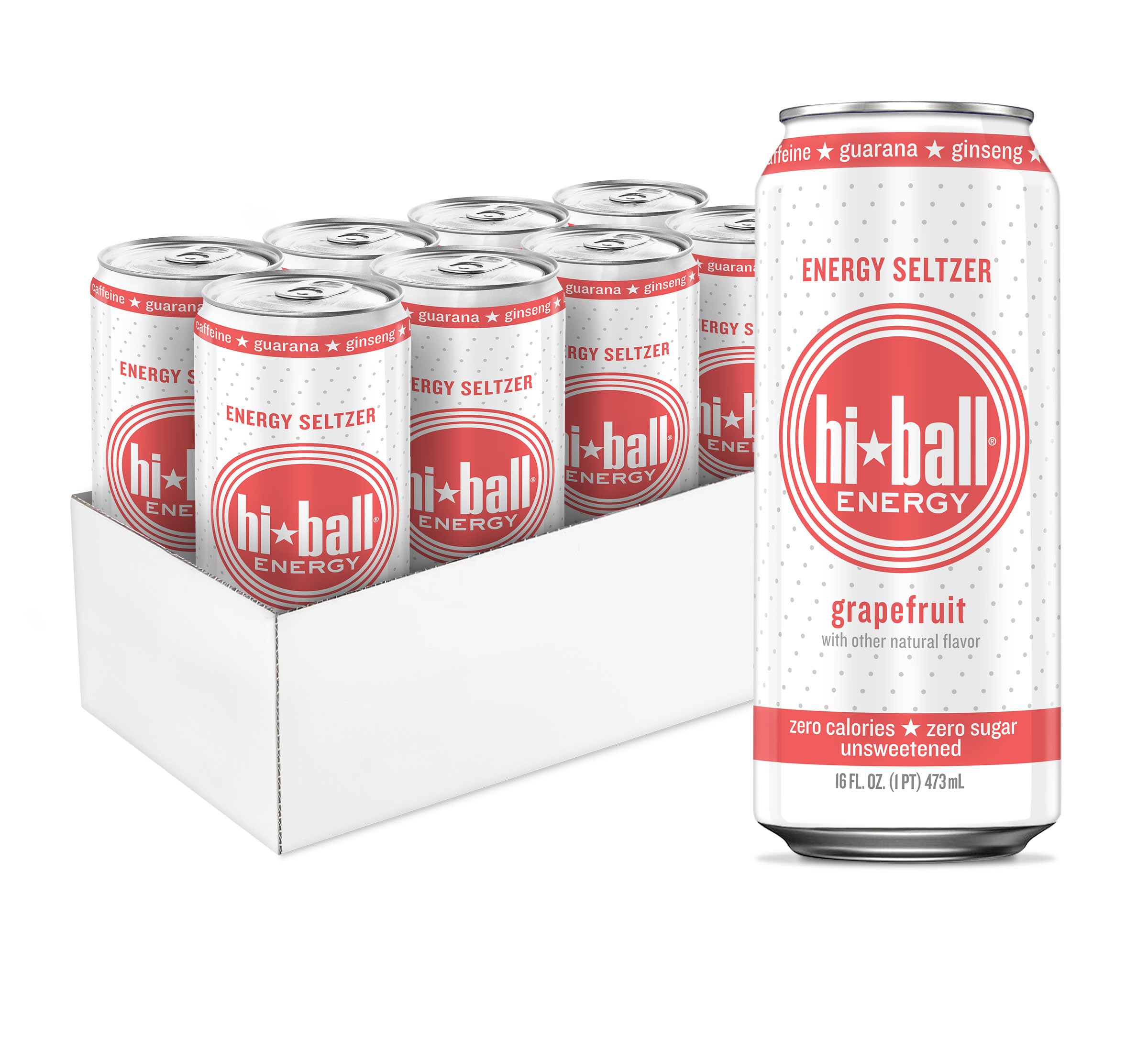 Hiball Clean Energy Drink - Grapefruit - Zero Sugar, Zero Calorie Sparkling Wate
