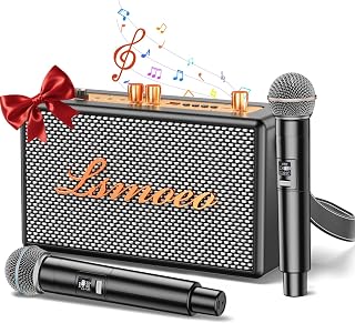 Karaoke Machine for Adults,2 Wireless Microphones for Karaoke Speaker, Portable Microphone and Speaker Support Four-Channel Microphone Expansion for Home Party,Picnic,Car,Indoor/Vintage Gifts