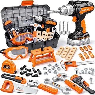 Kids Tool Set, Toddler Tool Set with Box, Toys for 3 4 5 Year Old Boys | Construction Toys with Toy Drill, Toddler Tools Kits for Pretend Role Play, Christmas Birthday Gifts for Boys Ages 3 4 5 6 7