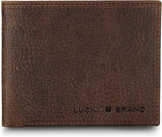 Lucky Brand Men's Bifold and L-Fold Wallet | ID Window | Card Slots | Genuine Leather | Organization | Stylish