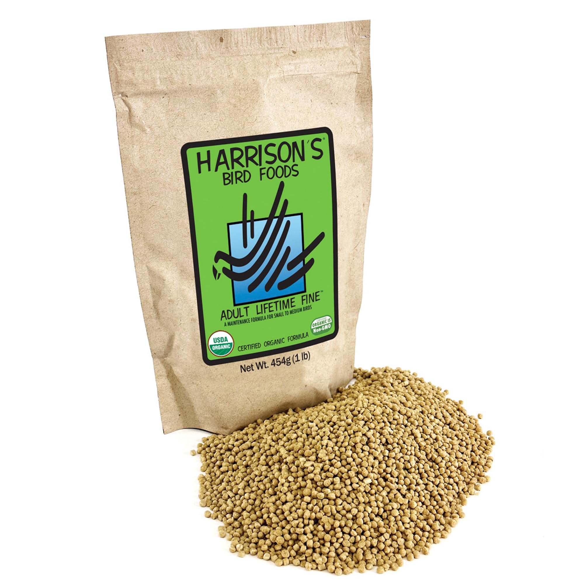 Harrison's Bird Foods Bird Food Adult Lifetime Fine Certified Organic Non-GMO Fo