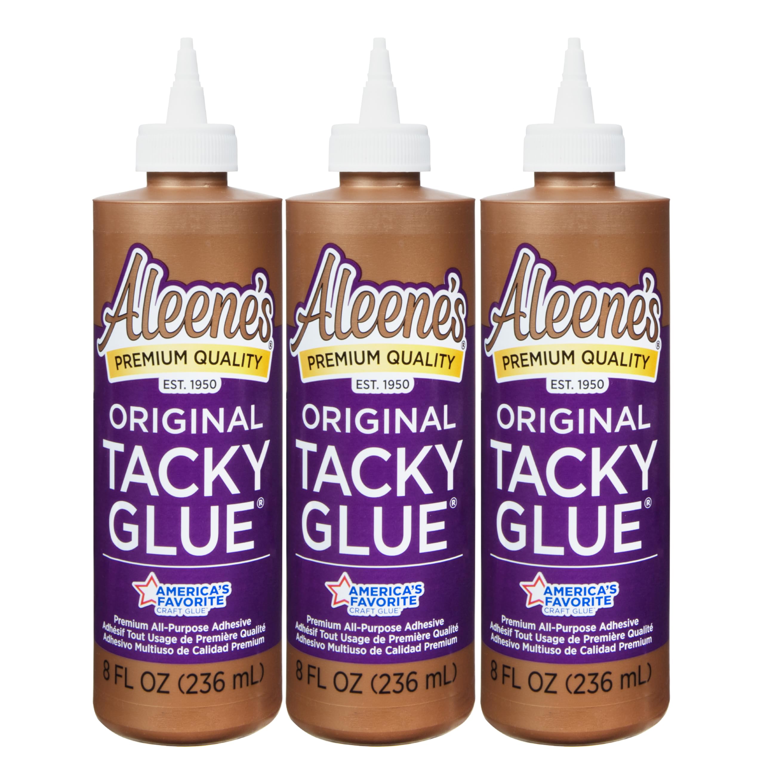 Aleene's Original Tacky Glue, All-Purpose Craft Adhesive, 8 fl oz, 3-Pack | 3 Bo