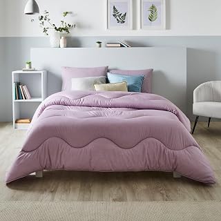 Night Lark Coverless Duvet King Size 10.5 Tog - Linen Collection - Lilac Bloom. Supersoft, Cosy and Lightweight Quilt. A Machine Washable, Hypoallergenic, Quick Drying All in One Reversible Comforter