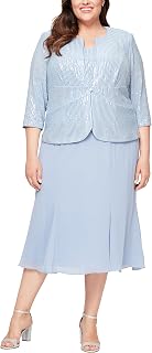 Alex Evenings Giacca con Bottoni, Taglie Forti, Lunghezza del tè Vestito per Occasioni Speciali (Pacco da 2) Donna