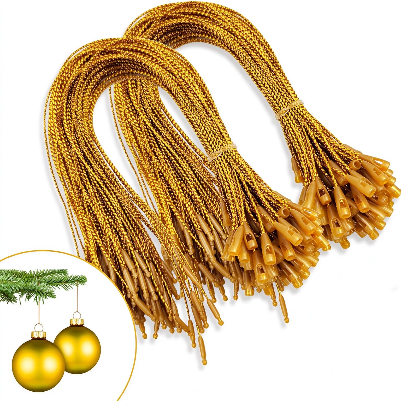Christmas Tree Ornament String Hanger Precut Ribbon Hook with Snap Fastener | 20