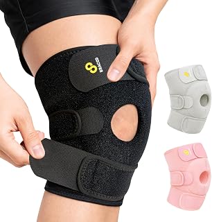 Bracoo Knee Support Brace for Men Women, Adjustable Compression Sleeve Wrap Patellar Pad Tendon - Arthritis Pain, meniscus tear, Injury Recovery, Running, Workout, KS10