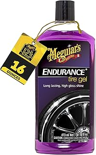 Meguiar’s Endurance Tire Gel - Tire Shine Gel, Premium Car Tire Shine For A Lasting Glossy Finish; Apply To Tires Cars, Trucks &amp; Suvs To Keep Tires Looking Deep Black And Clean -16 Oz