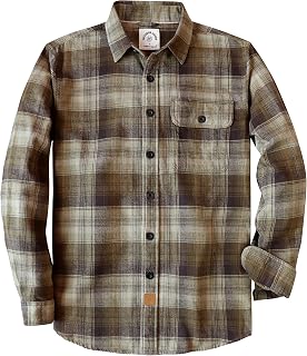 Dubinik® 6 oz Flanellhemd Herren Langarm Regular Fit Kariert Button Down