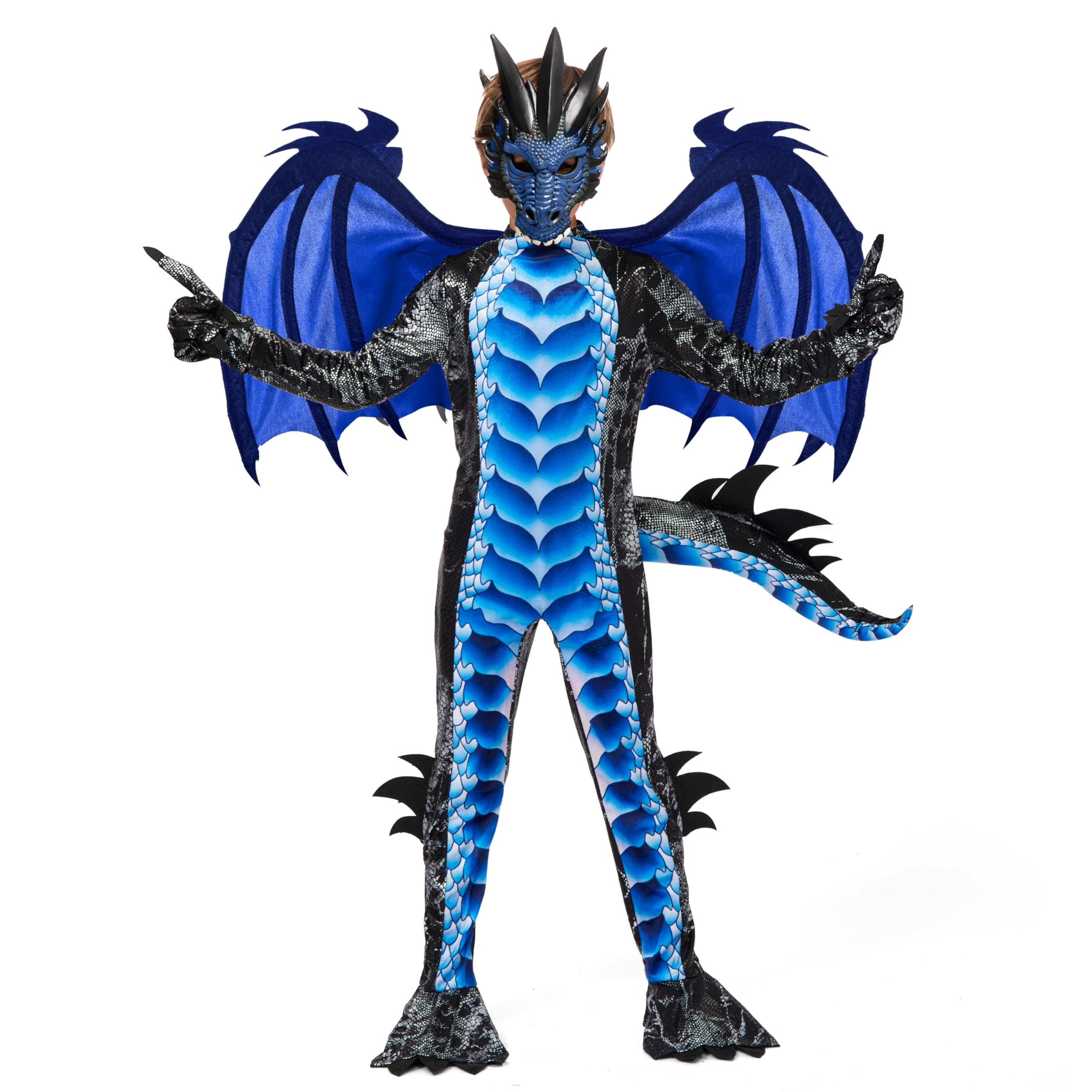 Spooktacular Creations Child Boys Dragon costume, Dragon Wings and Mask for Hall