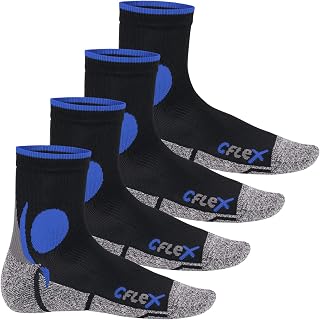 CFLEX Women's and Men's Running Functional Socks (4 Pairs) Running Socks