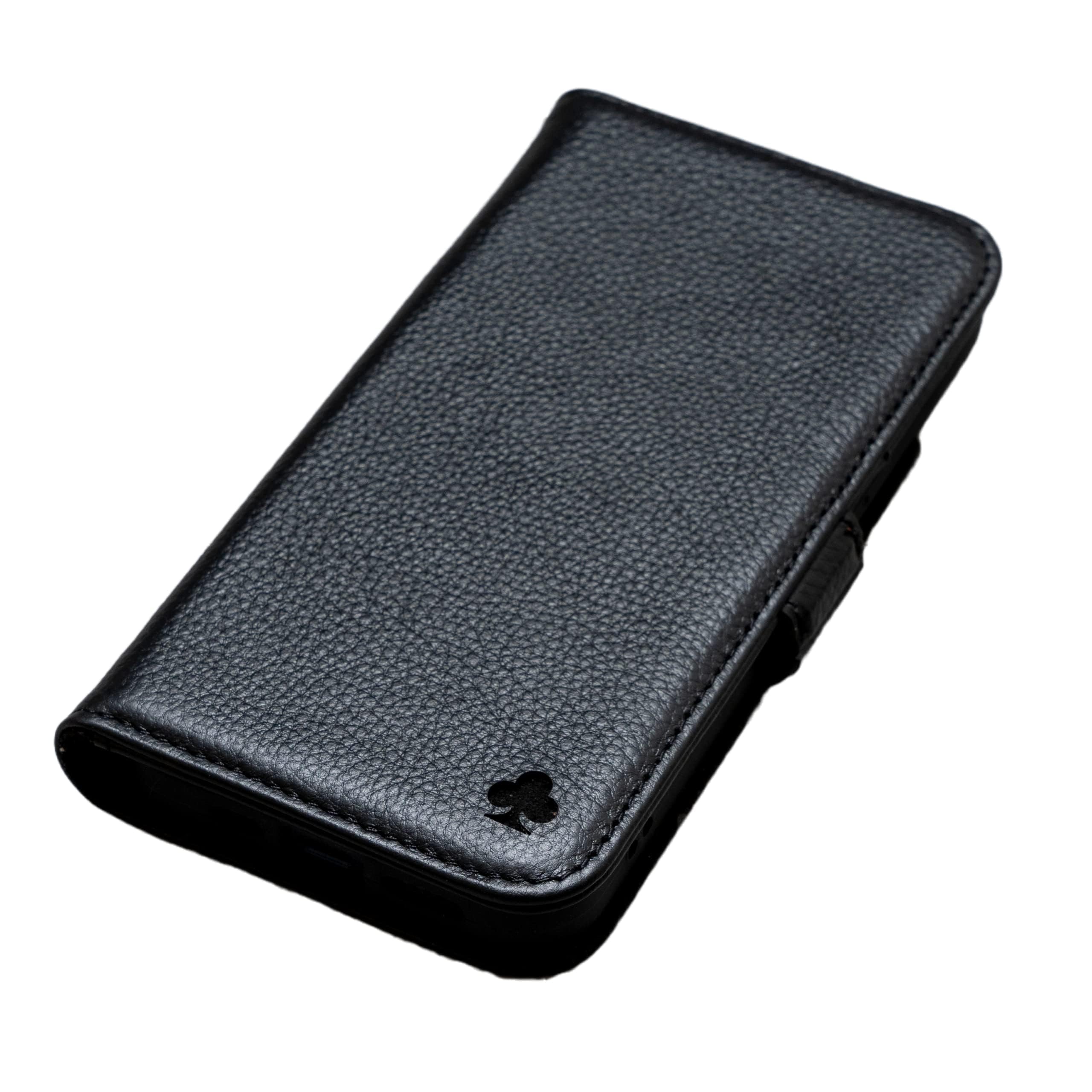 PORTER RILEY Leather Wallet Case for iPhone 18 Pro Max & 17 Pro Max, Pure Black