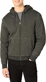 Amazon Essentials Men's Sherpa-Lined Full-Zip Fleece Hoodie Sweatshirt