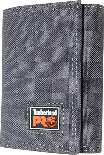 Timberland PRO Tri-Fold Cordura Nylon RFID Wallet with ID Window, Charcoal, One Size, Charcoal, One Size, Cordura RFID Nylon Trifold Wallet,