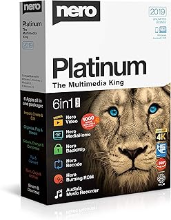 Nero Platinum 2019 | 6-in-1 Multimedia Suite | Video Editing, Burning, Backup, and More | Lifetime License | 1 PC | Windows 10/8/7