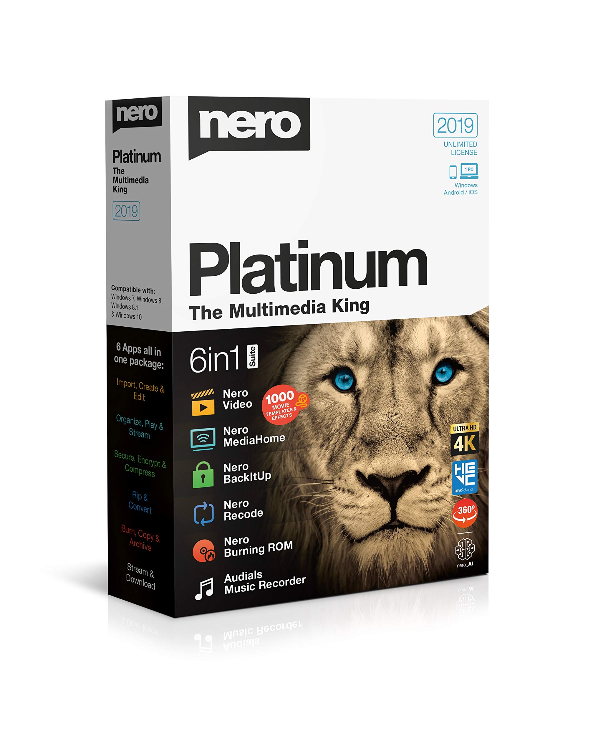 Nero Platinum 2019 | 6-in-1 Multimedia Suite | Video Editing, Burning, Backup, a