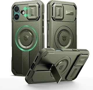 Dexnor for iPhone 16 Plus Case with Slide Camera Cover, 6.7 inch Army Green