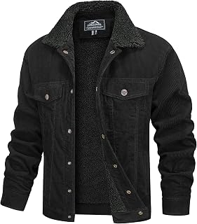 MAGCOMSEN Chaqueta de pana para hombre, abrigo grueso y cálido con forro de