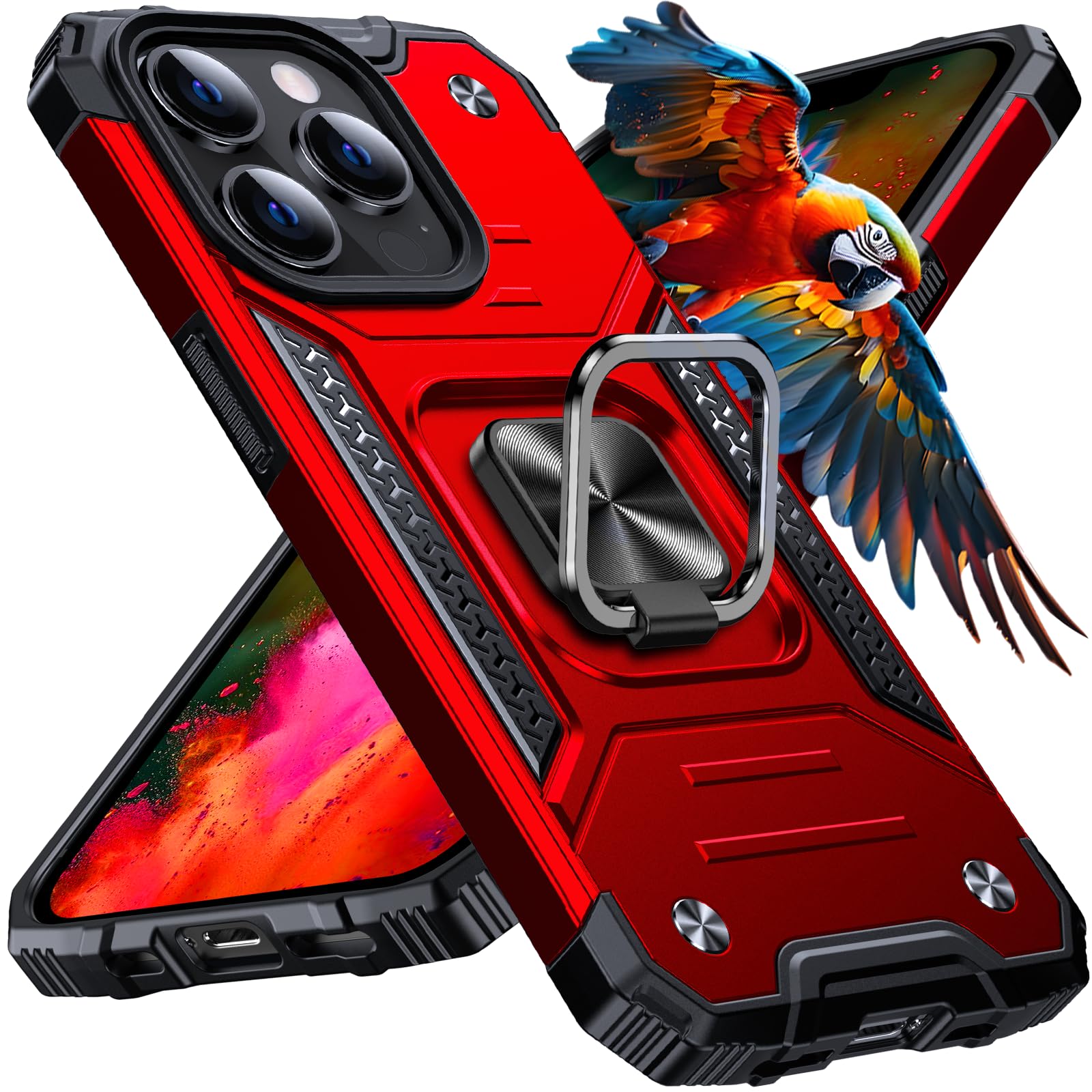 Anqrp Heavy Duty Case for iPhone 13 Pro Case with Enhanced Ring Holder Grip Stan