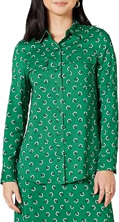 Amazon Essentials Women's Relaxed Fit Long Sleeve Pocket Georgette Textile Shirt