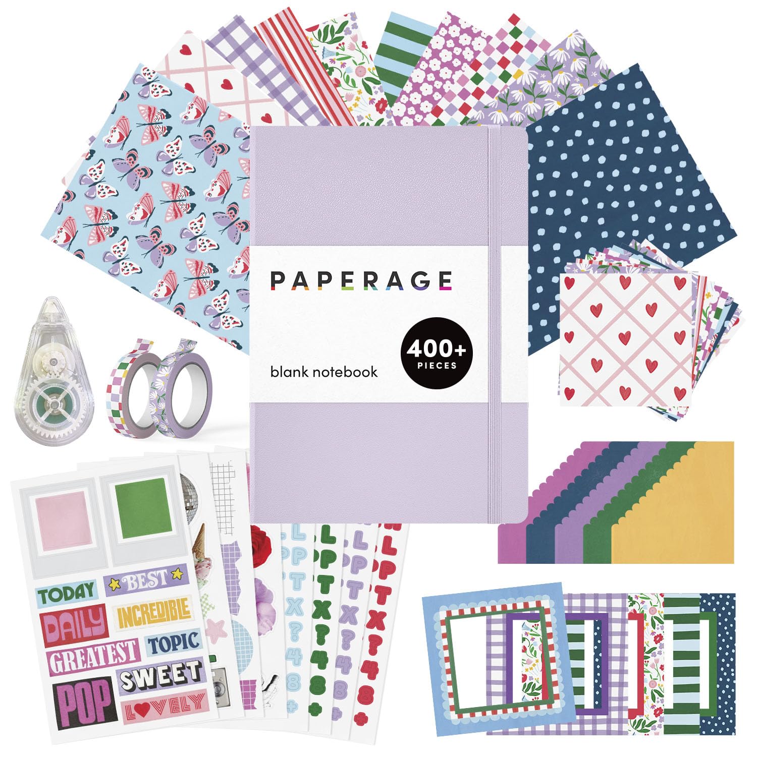PAPERAGE Junk Journal &amp; Scrapbook Kit, Hardcover Blank Journal Notebook, 20 