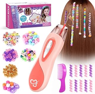 Gifts for Girls: Hair Accessories & Toys Age 5-12 Hair Princess Decoration | Hair Beads Kit for Braids with Gems Stamper, Gifts for 6 7 8 9 10 Year Old Girls, DIY Hair Accessories Birthday Present