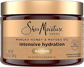 Shea Moisture Intensive Hydration Hair Masque Manuka Honey &amp; Mafura Oil For Dry, Damaged Hair Deep Conditioning Hair Treatment 11.5 oz