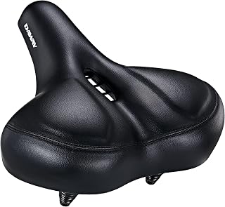 DAWAY C50 Oversized Comfortable Bike Seat - Extra Wide Bike Saddle Replacement with Memory Foam Cushion for Men Women Comfort, Compatible with Peloton, Exercise, Mountain, Road Bicycles or E-Bike