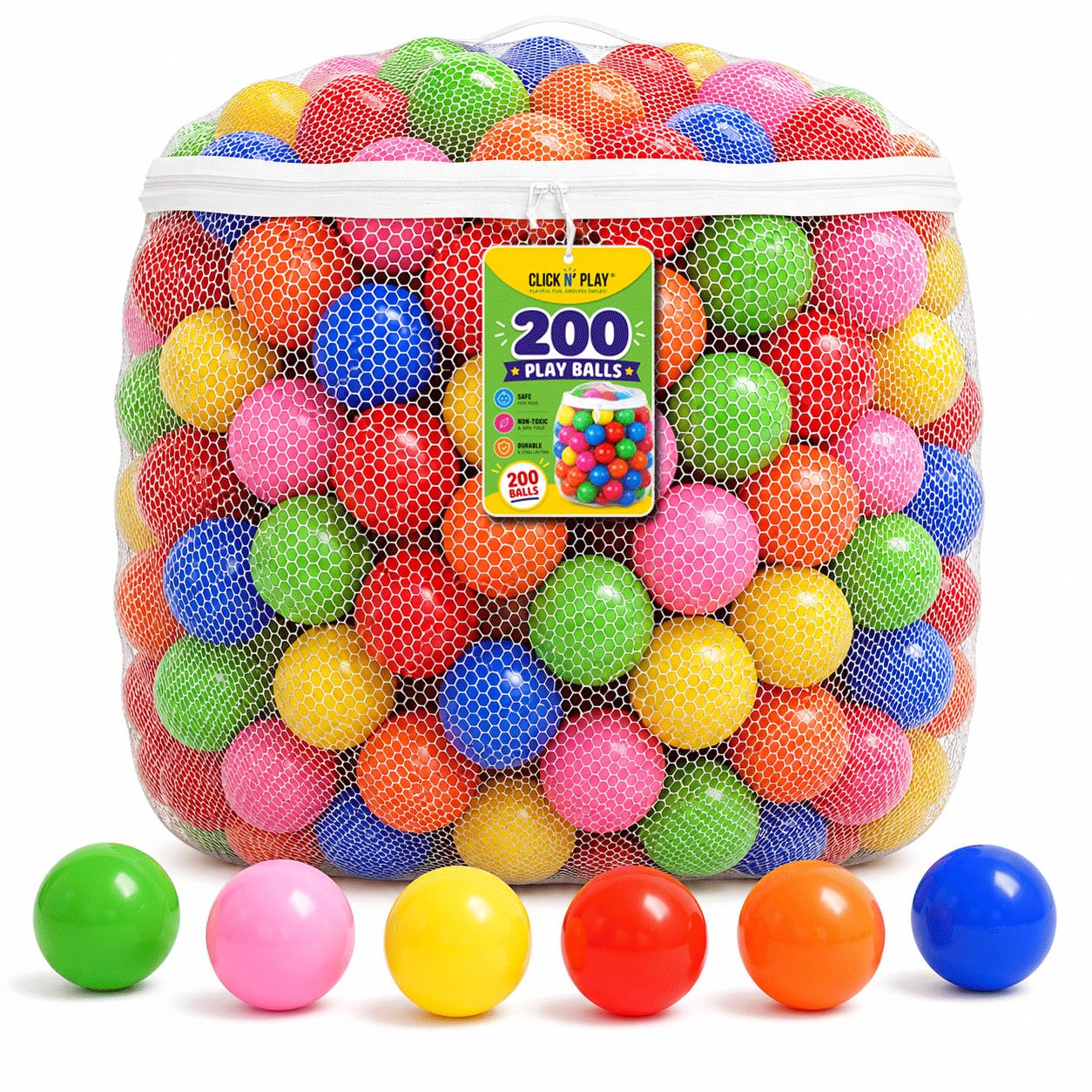 Ball Pit Balls, Bright & Pastel Multicolor Plastic Balls For Kids | Click N' Pla