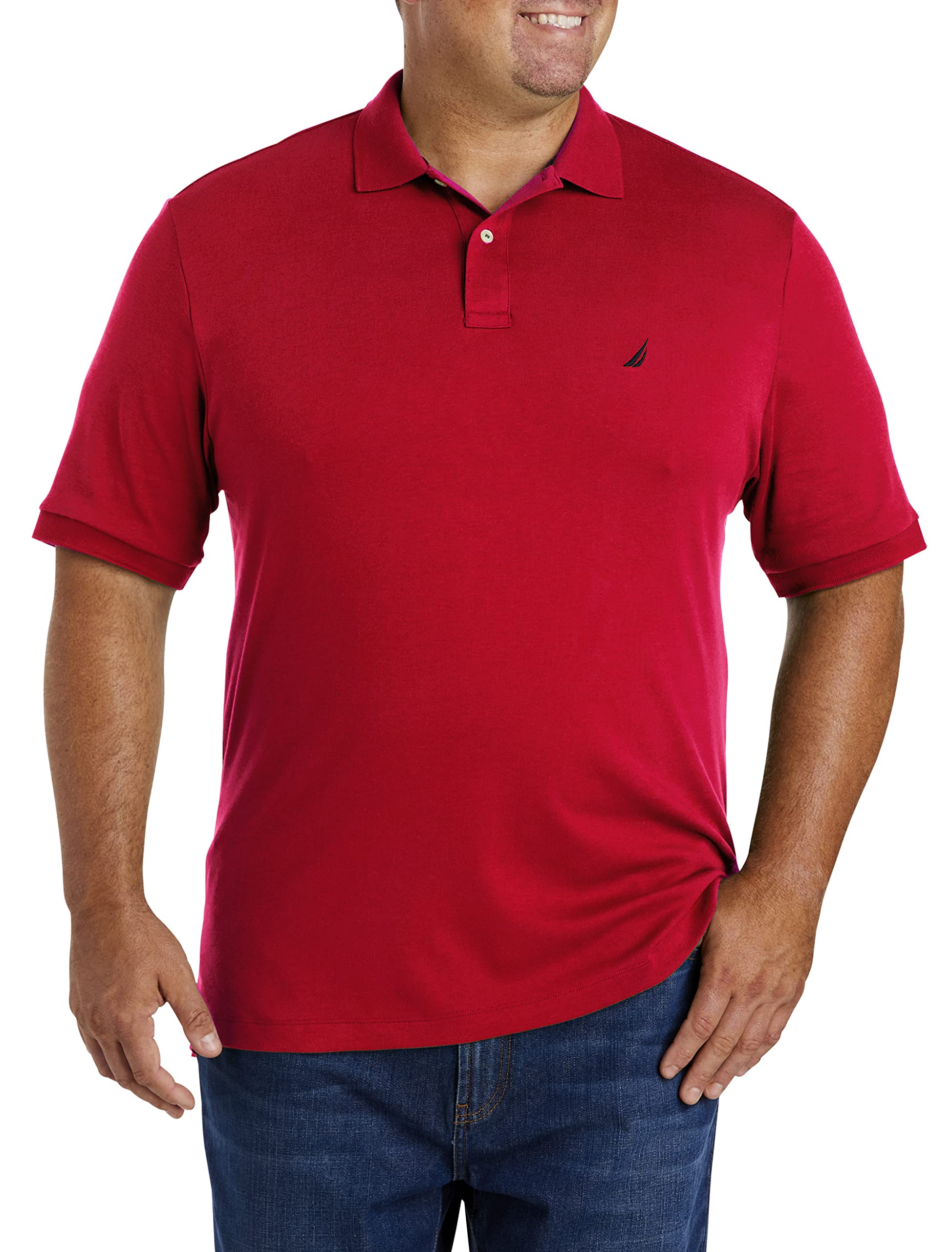 Nautica Mens Classic Fit Short Sleeve Solid Soft Cotton Polo Shirt