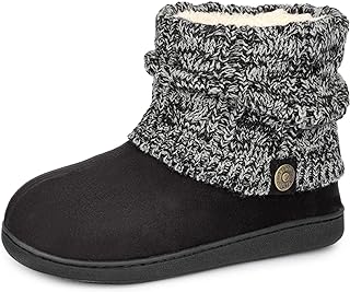 FamilyFairy Women's Bootie Slippers Winter Warm Indoor Outdoor House Shoes