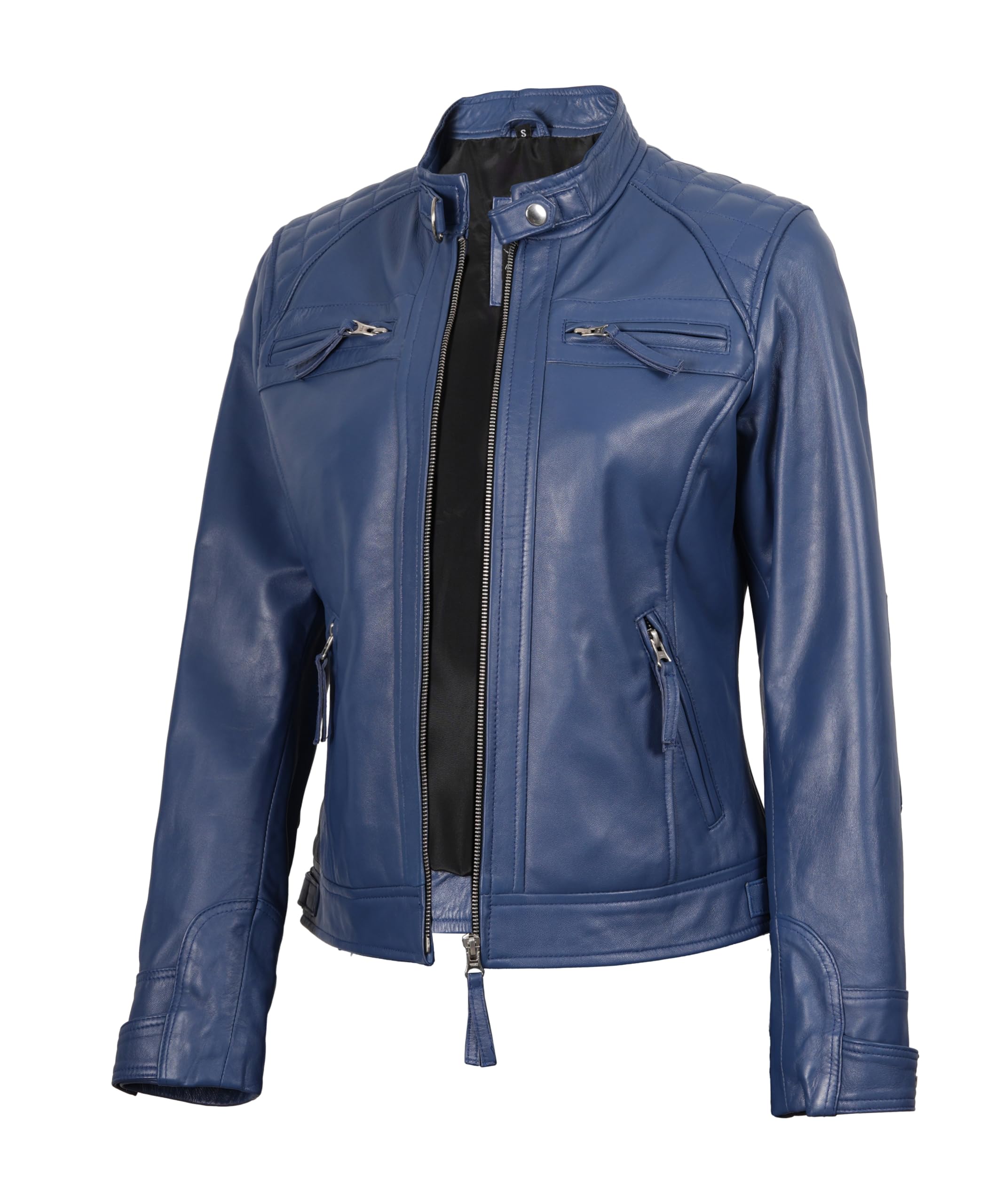 Real Womens Leather Jacket - Cafe Racer Style Leather Jackets for Women