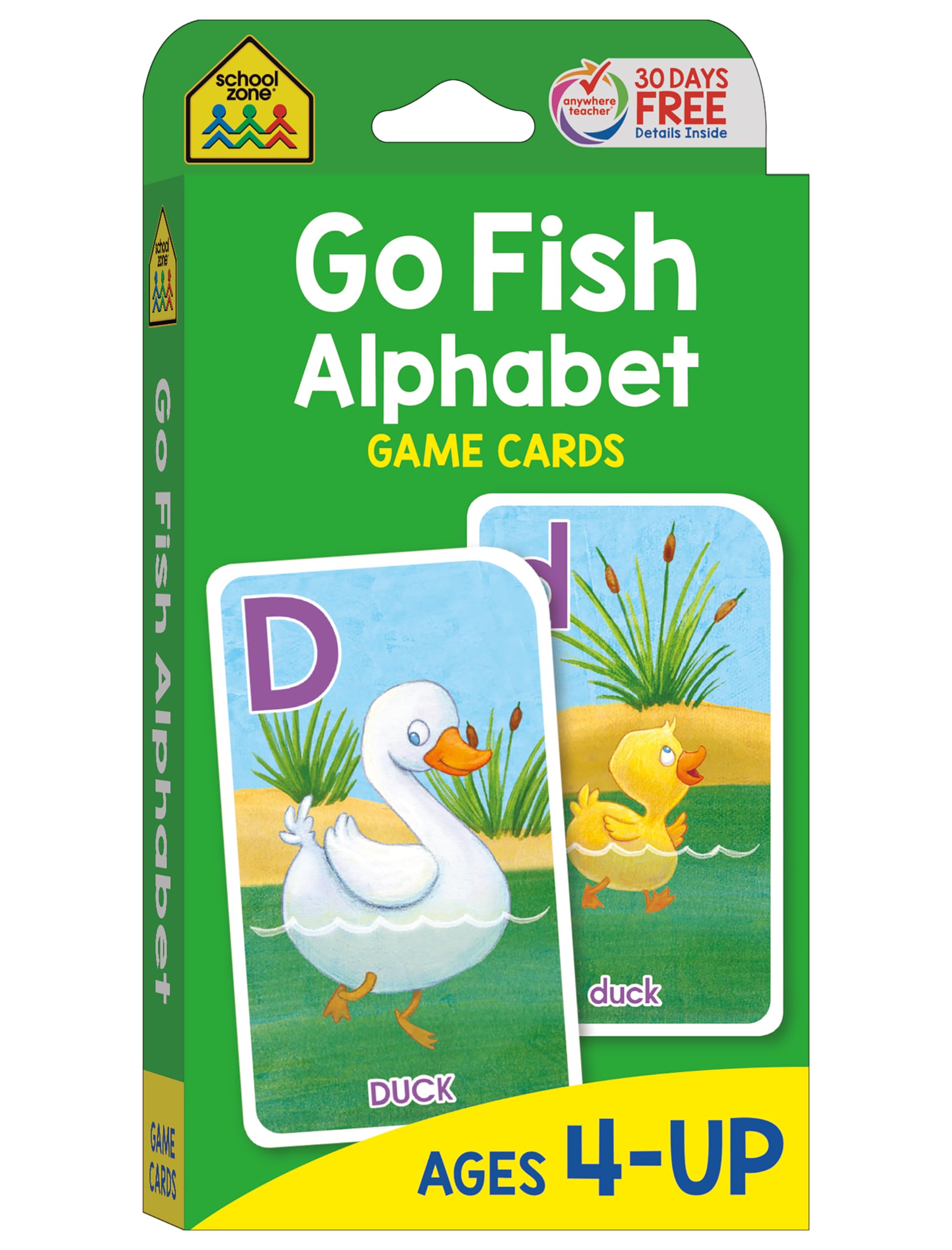 School Zone Go Fish Alphabet Game Cards: 56 ABC Flash Cards for Preschool & Kind