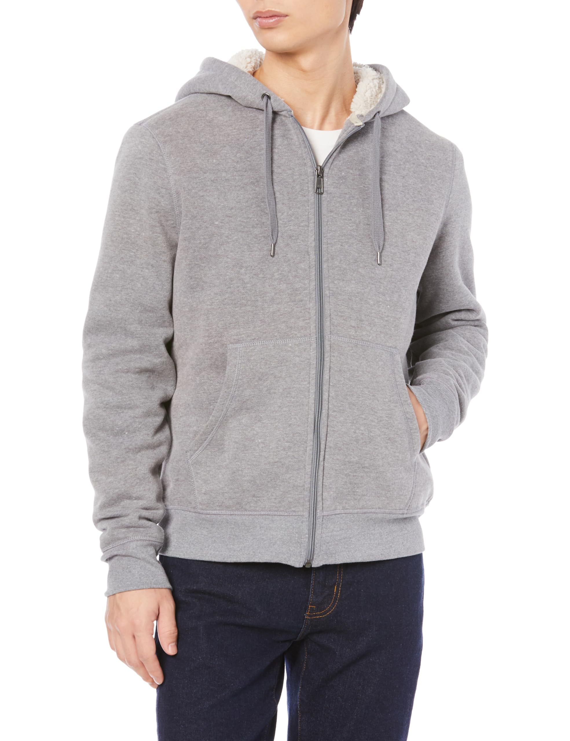 Amazon Essentials Men's Zip-Up Hoodie, Sherpa Lined, Fleece
