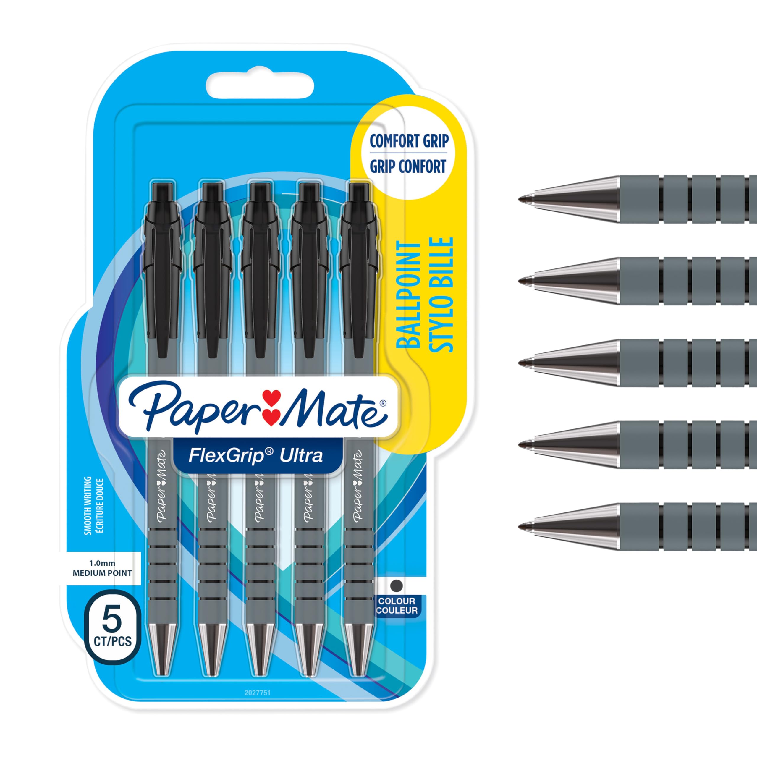 Paper Mate Flexgrip Ultra Retractable Ballpoint Pens | Medium Point (1.0mm) | Bl