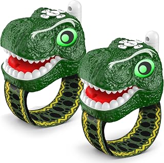 Dinosaur Toys Walkie Talkies for Kids, 2 Pack T-Rex Dino Wrist Walkie Talkies for Boys Girls Ages 3-12, Watch Toys for Camping Outdoor Adventures, Birthday Christmas Stocking Stuffers Easter Gifts