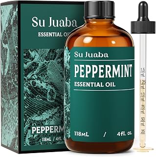 SU JUABA Peppermint Oil for Hair, Diffuser, Aromatherapy, Air Freshener | for Air Freshening, Refreshing Minty Scent for DIY Projects & Home - 118ml / 4.0 fl oz