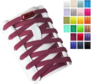 Olukssck 2 Pairs Elastic Shoelaces Without Tying Shoe Laces with Metal Lock, Laces Quick Release for Children Adults Shoes