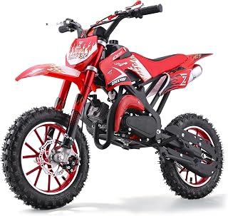 ZEAIMX 50cc Kids Dirt Bike, 2-Stroke Gas Powered Mini Dirt Bike for Kids 8–14, Off-Road Gas Dirt Bike with Disc Brakes, 2.50-10 Tires, Pull Start