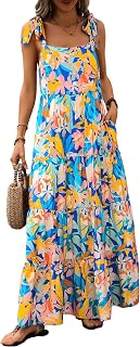 PRETTYGARDEN Women Dresses 2026 Summer Floral Sleeveless Maxi Dress