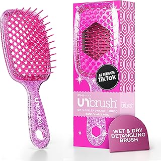 FHI Heat UNbrush Detangling Brush for Pain-Free Brushing on All Wet or Dry Hair Types — Durable DuoFlex Anti-Static Bristles, Lightweight Handle, Vented Hair Brush