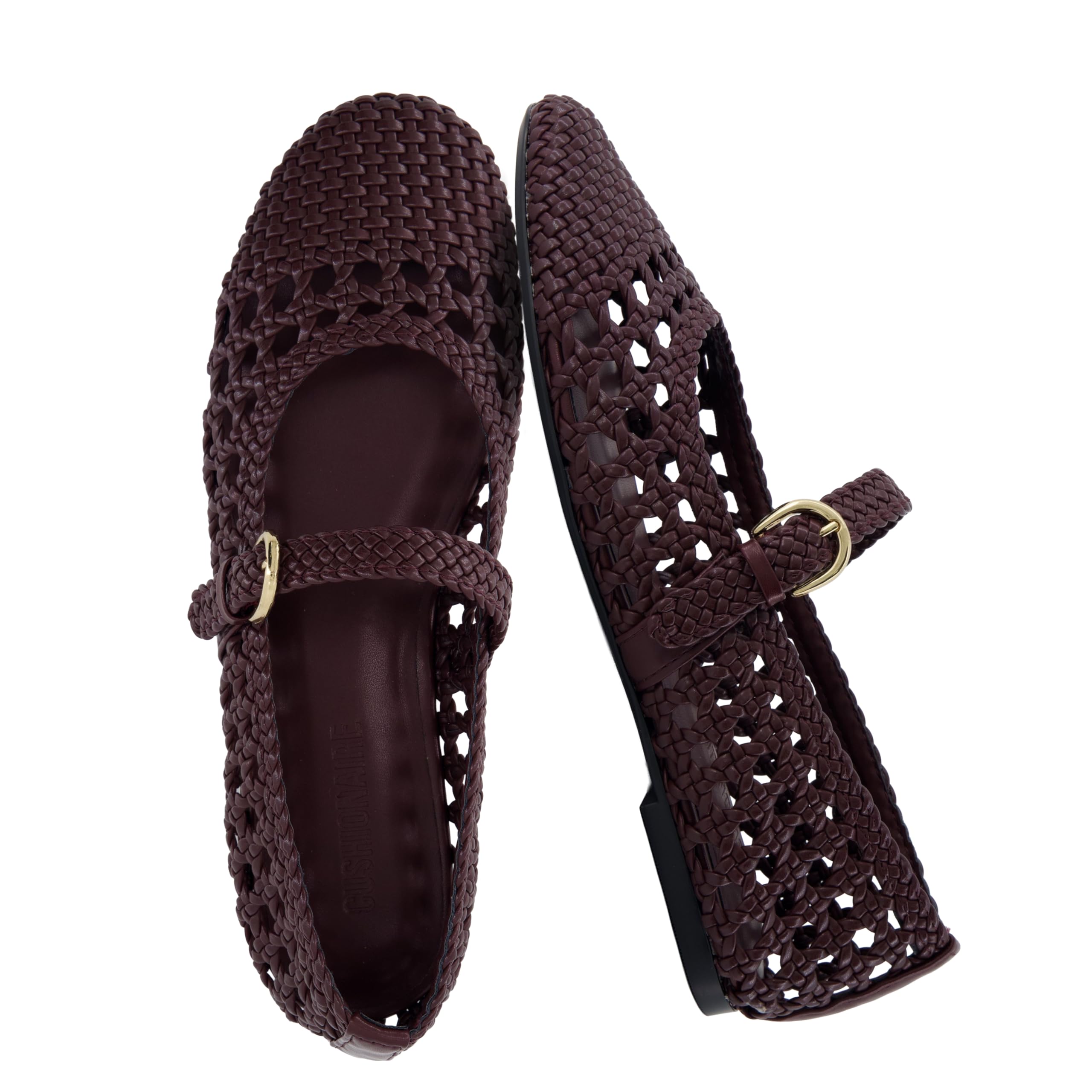 CUSHIONAIRE Windsor Woven Women's Flats Adjustable Strap Comfortable Ballet Flat