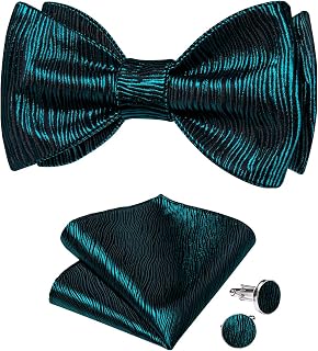 Men's Pocket Square Bowties Cufflinks Set Tuxedo Wedding