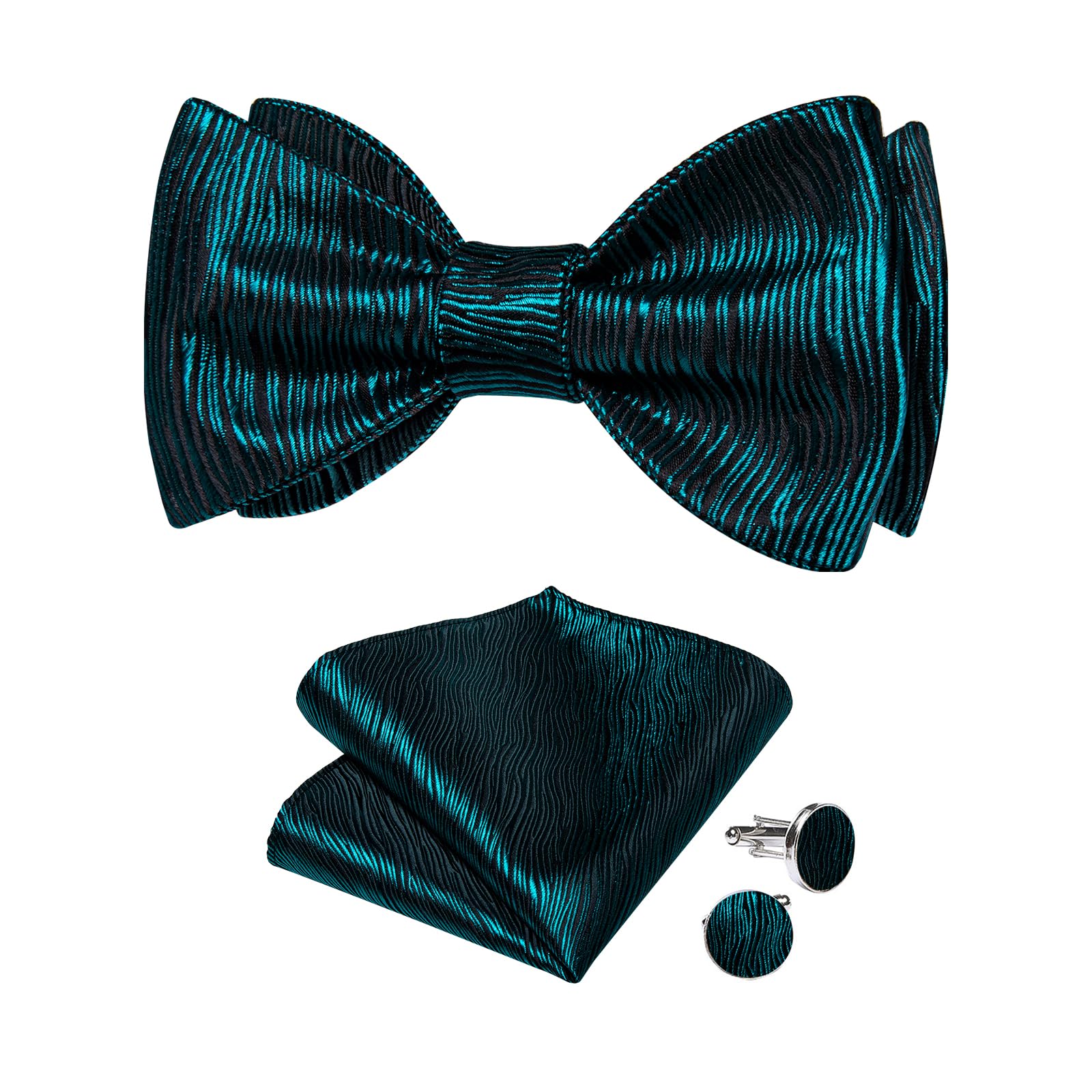 Men's Pocket Square Bowties Cufflinks Set Tuxedo Wedding
