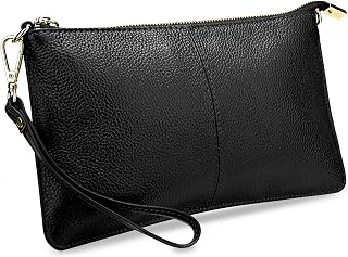 YALUXE Women's Genuine Leather Wristlet Handbags Purses Clutch Wallet Bag