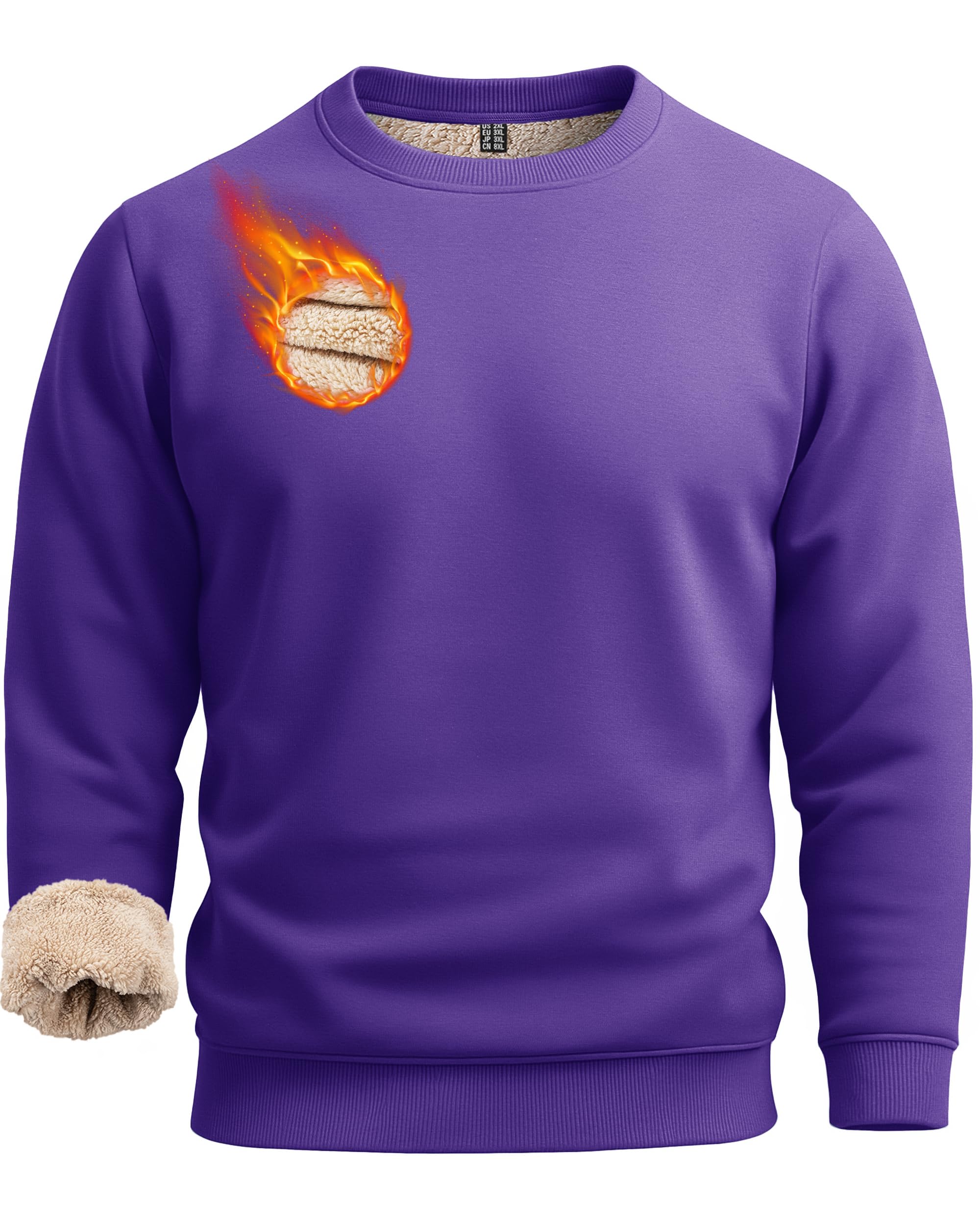 Boladeci Men's Sweatshirt Sherpa Lined Heavyweight Fleece Pullover