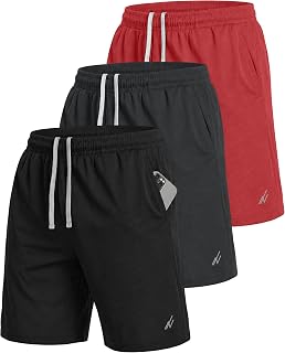 NY Threads 3 Pack Mens Quick Dry Lightweight Sports Shorts with Pockets
