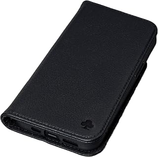 Porter Riley - Leather Case for iPhone 12 / iPhone 12 Pro (6.1 inch), Stand/Cover/Wallet/Case in Premium Genuine Leather (Absolute Black)