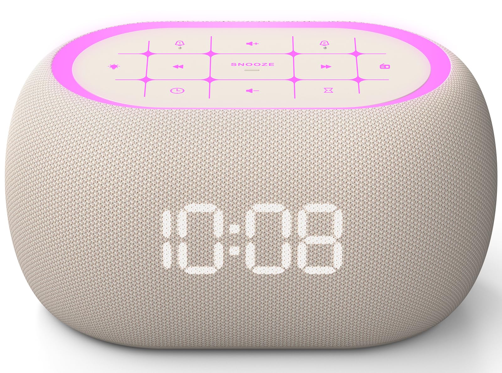 ANJANK Alarm Clock Radio with Dual Alarm for Bedroom, 7-Color Night Light,0-100%